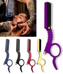 Barber Barbier Edge Barbe Razors Hair pliage rasage de coiffeur remplaçable Taune de coupe de cheveux Blade Razor Holder4209860