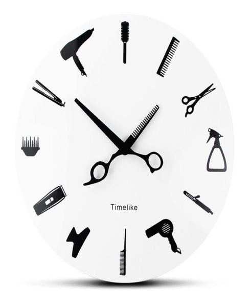 Horloge murale de barbier, équipement de barbier, outils, horloge murale, Design moderne, signe d'affaires, montre de beauté, Salon de coiffure, 5946695