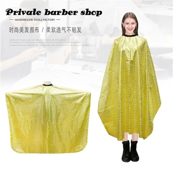 Barbershop Golden Match Tablier Polyester Haircut Cap Wrap Styling Design Supplies Barber Barber Cair Salon Fashion 220621