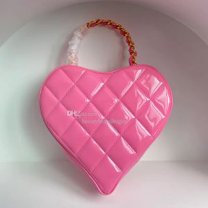 Barbie Core Bag Barbie Roze Hart Handtas 10A Patent Kalfsleer Barbiegirl Portemonnee Designer Clutch Bag Met Doos