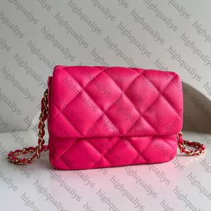 Barbie Pink Luxury Le cuir en cuir sac CC10A Mirror Quality Quality Crossbody Bag Designer Mini Flip Sac Emballage Exquis 21cm