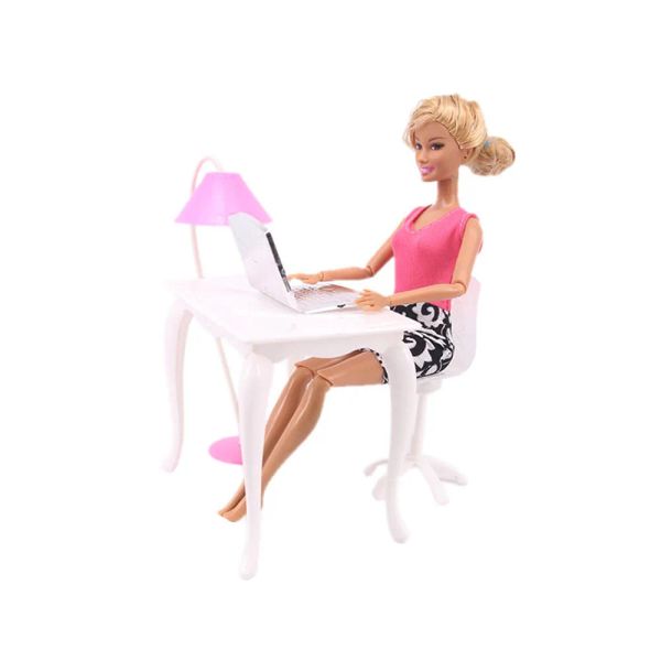 Barbies Doll House Meubles Lit Table Chaise Plastique Plastiques Outils de nettoyage pour 11,8 pouces Barbies Accessoires Mini Modèles Modèles Cadeaux