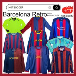 Barcelona Retro voetbalshirts met lange mouwen RONALDINHO A.INIESTA 01 02 03 04 05 06 07 08 09 10 11 12 13 14 15 16 17 18 19 vintage voetbalshirt T 2003 2004 2005 2006 2007 2008