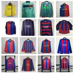 Retro Barca Soccer Jerseys 91 92 96 97 03 04 05 06 07 08 09 10 11 12 13 14 15 16 17 18 Xavi Ronaldinho Ronaldo Neymar Jr Suarez Pique A.Instiesta Lange mouwen voetbal shirts