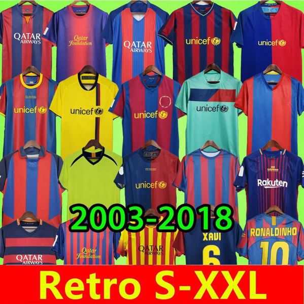 Camisetas de fútbol retro de Barcelona 2005 2006 2007 2008 2009 2010 2011 2012 2013 camiseta de fútbol vintage RONALDINHO XAVI A.INIESTA 03 04 05 06 07 08 09 10 11 12 13 14 15 16 17