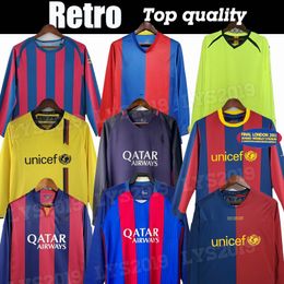 BarcelonaS Retro 10-11 Voetbalshirts met lange mouwen barca 14 15 XAVI SUARUZ Iniesta finale klassieke maillot de foot RIVALDO 1899 1999 shirts RONALDINHO PUYOL HENRY