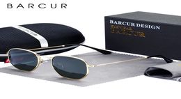 Barcur Classic Retro Reflective Sunglasses Homme Hexagon Sunglasses Stracet Metal Frame Eyewear Sun Suns With Box de Sol Gafas CY2005202824638