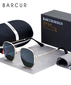 Barcur Classic Retro Reflective Sunglasses Man Hexagon Sunglasses Sungases Metal Frame Eyewear Sun Suns With Box de Sol Gafas CY2005209431349