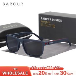 Barcur Design Tr90 Lunettes de soleil Men Polarise Light Weight Sports Sun Glasses Femmes Eyewear Accessory OCULOS UVAB Protection 240408