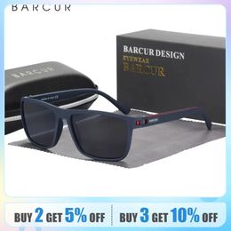 Barcur Design Tr90 Lunettes de soleil Men Polarise Light Weight Sports Sun Glasses Femmes Eyewear Accessory OCULOS UVAB Protection 240411