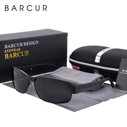 Barcur Fashion Driving Sun Gafas para hombres Gafas de sol polarizadas UV400 Diseño de marca de protección Eyewear de alta calidad 220513