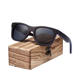 Barcur nouveau Skateboard bois lunettes de soleil hommes polarisées Uv400 Protection lunettes de soleil femmes avec boîte en bois C19022501290w