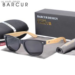 BARCUR lunettes De soleil polarisées en bambou hommes lunettes De soleil en bois femmes marque originale bois UV400 Oculos De Sol L230523