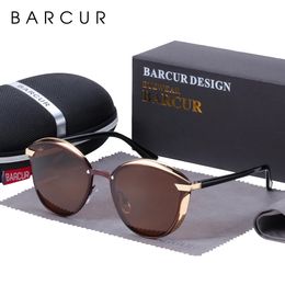 Gafas de sol polarizadas de barcre Mujeres de lujo Ronda de sol de lujo para mujeres Sombras Femeninas Lunette de Soleil Femme 240410