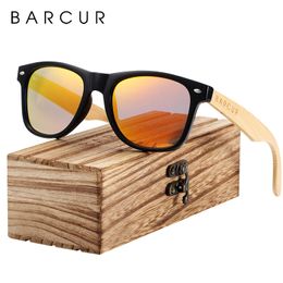 BARCUR gafas de sol de madera bisagra de resorte hecho a mano de bambú hombres gafas de sol de madera mujeres polarizadas DS masculino 220513