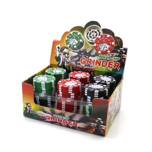 Bardian Poker Chip Broyeurs d'herbes 4 niveaux en plastique Mini broyeur de fumée rond manuel broyeur de tabagisme ménage 5 5ft E19 LL