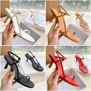 Bare Band Sandals Designer The Row Women Sandal Slippers Fashion Leather Sexe Sexe Muller High Heels Chaussures Taille 35-40