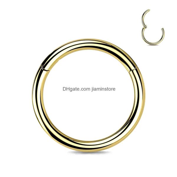 Sandalias descalzos Anillos de la nariz de titanio Clips Cuerpo Hoop 16g Tragus Stopum Clicker Cartílago al por mayor Joyas de perforación para mujeres Men Girl Dh9yo