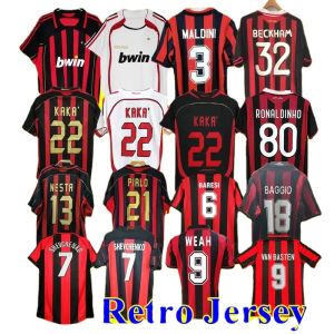 Baresi BAGGIO 90 91 Chemises rétro MAILLOT DE FOOTBALL 95 96 97 Gullit 01 02 03 12 Maldini Van Basten football KAKA 06 07 Inzaghi PIRLO Ibrahimovic SHEVCHENKO chemise vintage