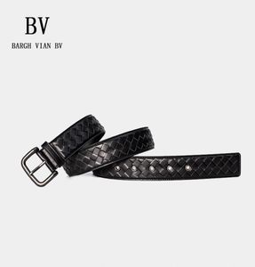 Bargh Vian Leather Belt Men S Salf à la main Pink Woved Belt Business Pantal Pantal
