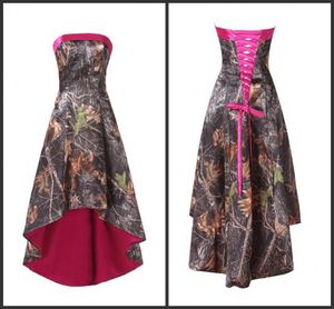 Vestidos de cóctel cortos Alto Bajo Sin tirantes Camo Con cordones Real Simple Desigher Sin mangas Elegante Longitud de la rodilla Precio más barato Camo Satin