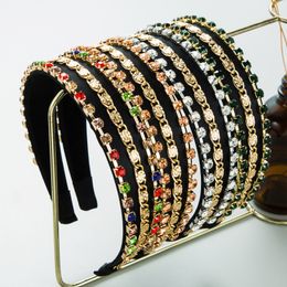 Baroque alliage géométrique diamant chaîne bandeau mode cheveux accessoires femmes à la mode tempérament bandeau fille cheveux bande nouveau