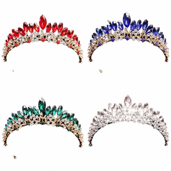 Baroque Big Crystal Tiaras Mariage Couronne pour les mariées Femmes Hair Acorices Headpices prince concours d'anniversaire Gift P8TT #