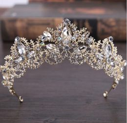 Barokke Crown Nieuwe Europese en Amerikaanse Mode Crystal Wedding Ceremony Bruid Luxe Hoofddeksels Kroon Bruiloft Accessoires Bruids Accessoires