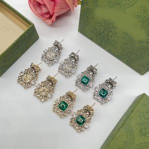 Baroque Boes Oreing Designer For Woman Letter G Charm Crystal Flower Slever Drop Boes 18K Gol