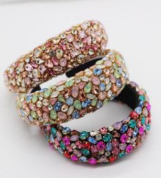 Barokke volledige kristallen hoofdband Rhinestone Hair Bands voor vrouwen kleurrijke diamanthoofdbanden Hair Hoop Party Sieraden Accessoires 1pc E1007866