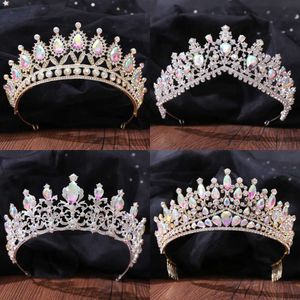 Baroque Kmvexo Mariage Bandeau Crystal Ab Bridal Crowns Tiaras Hair Bijoux Accessoires Femmes Femmes Righes Headwear Queen Diadem Z0220