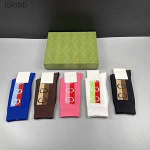 Chaussettes de styliste avec lettres baroques pour hommes, marque de mode, bonneterie en coton doux, 7 styles, personnalité, charme, Couple, 6PJ2