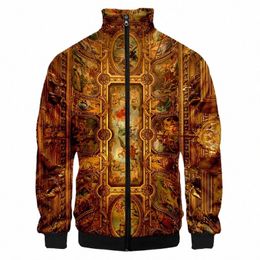 Luxe baroque 2021 Automne Casual Fi 3D Full Body Imprimer Veste Hommes Vestes de baseball Manteau pour hommes Plus Taille Pull Hip Hop F4sa #