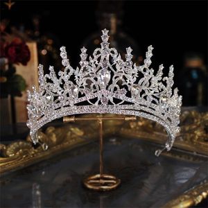 Barokke luxe bling kristal hart bruids tiaras kroon grote optocht diadeem bruid haarbanden bruiloft haaraccessoires 220217