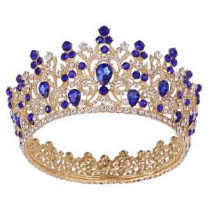 Barokke luxe kristal kralen tiara's kroon voor vrouwen mannen meisjes bruiloft bruid koningin bruids tiara's haarjurk accessoires