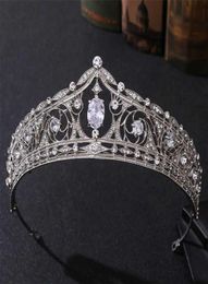 Baroque Luxury Geometric Bridal Tiaras Cumbic Zirconia Crown Crystal Pageant Diadem Bandband Accessoires de cheveux 2110209289093