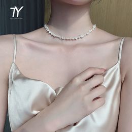 Barok Natuurlijke Parel Ketting Dames Sleutelbeen Ketting Simple Temperament Sieraden Bruiloft Gift Kettingen Veelzijdig