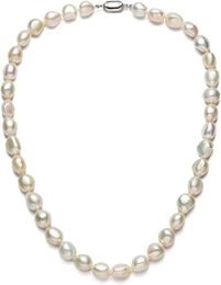Collier de perles baroque pour femmes 8-9 mm 9-10 mm AA de qualité Collier de brin de perle cultivé en eau douce avec fermoir en argent sterling 240428