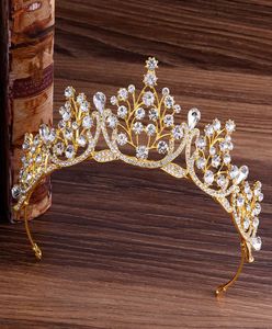 Barokke sprankelende goud rood groen blauw kristal bruiloft kroon hoofdband bruids tiaras strass pageant diadeem haaraccessoires7627218