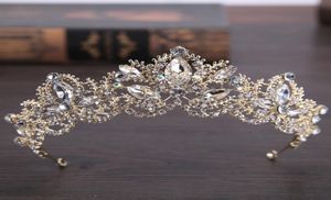 Barokke stijl gouden kroon voor bruid mode rhinestone legering dames tiaras trouwjurk accessoires mode sieraden2987754