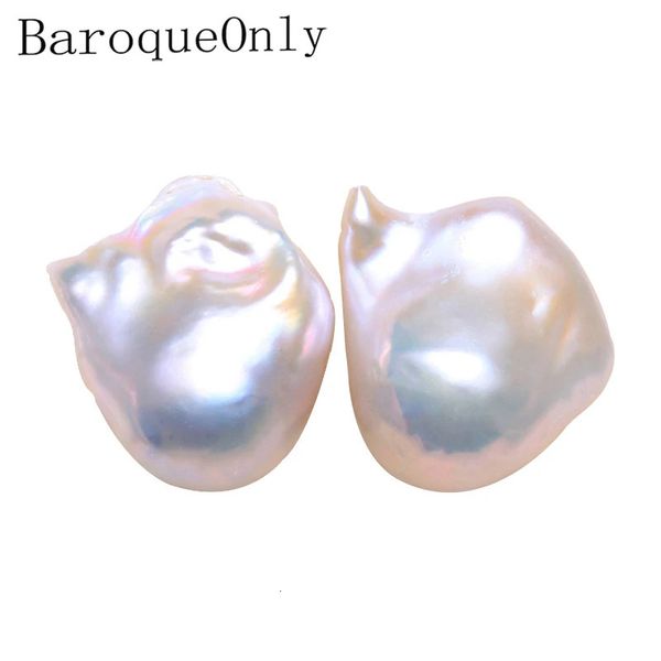 Baroqueonly Natural Water Irrégularité blanche Baroque perles Perles nues associées à de grandes boucles d'oreilles et bijoux BZZF 240417 de grandes perles bricolage