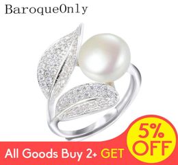 Baroqueonly Roantic and Shiny Leaf Ring 910 mm Blanc Rose Blue Purple Freshater Pearl Ring Mother039s Day Gift for Woman2450190