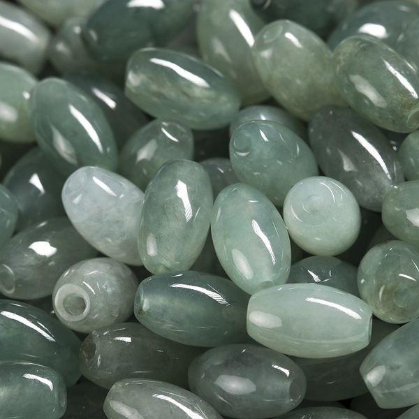 Perles de pierre d'agate en forme de baril pour la fabrication de bijoux, petite pierre d'émeraude blanche et verte mignonne pour Bracelets faits à la main