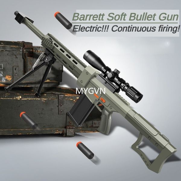 Barrett Electric Burst Burn Sniper Rifle Toy Guns Bullet Bullet Showing Guns Guns Blaster para adultos Regalos de cumpleaños para niños Cs Go Juegos al aire libre