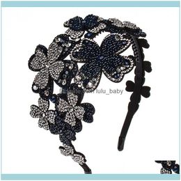 Barrettes Bijoux Bijoux Strass Larges Dents Cristal Antidérapant Bandeau Large Cheveux Charme Baroque Fleur Agrémentée Couronne Tia