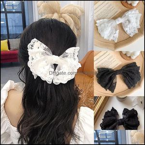 Barrettes sieraden sieraden Koreaanse kanten haarspelden bruid clips prinses haargrip haar aessories meisjes ornamenten haarband hoofddeksels drop de