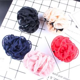 Barrettes JewelryBarrettes sieraden Koreaanse clips Women Chiffon Rose Flower Bow Jaw Clip Barrette Claw Hair Aessories Geschenkdruppel Delivering 202