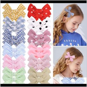 Barrettes verkopen meisjes bogen clips stof gestreepte boog haarspeld bowknot met bloemen pony clip haarspelden haarbanden sieraden accessoire bb5j 7wrwh