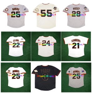 Barry Bonds 2010 2002 World Series SF Giants Giants Throwback Baseball Jersey Tim Lincecum Buster Posey Madison Bumgarner Willie Mays Deion Sanders Crawford Size S-4XL