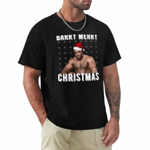 Barry Merry Christmas T-shirt dierenprint voor jongens effen kleding voor mannen s73g#
